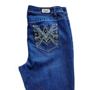 EARL Rhinestone Bedazzled Jeweled Pockets Skinny Jeans